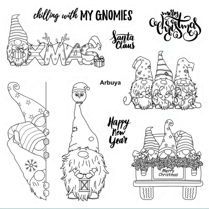 Arbuya Merry Christmas Gnome New Year Berry Branch Baubles Clear Stamps for Cards Making Decoration and Scrapbooking Rubber Stamps for Craft - Image 3